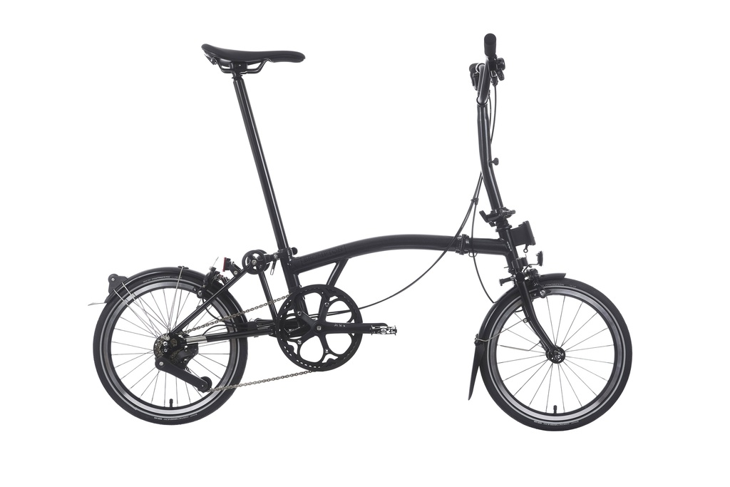 [000000016894] BROMPTON P Line 4 Speed - Y25 (Midnight Black Metallic, H-type, Avec porte bagage (R-Version))