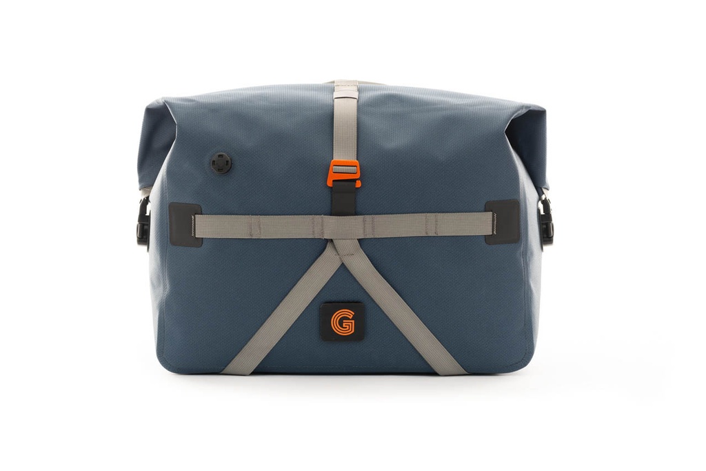 BROMPTON Borough Waterproof Roll Top Large + Frame - Navy/Grey